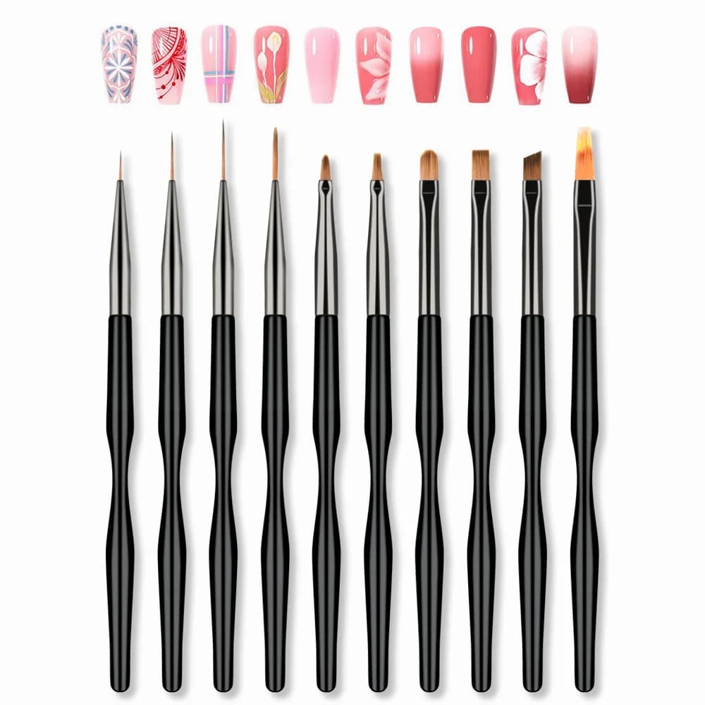 Set di 7/9/10 Pennelli per Nail Art, Penne per Gel UV e Set di Penne per Pittura Fai-da-Te, Strumenti Professionali per Manicure