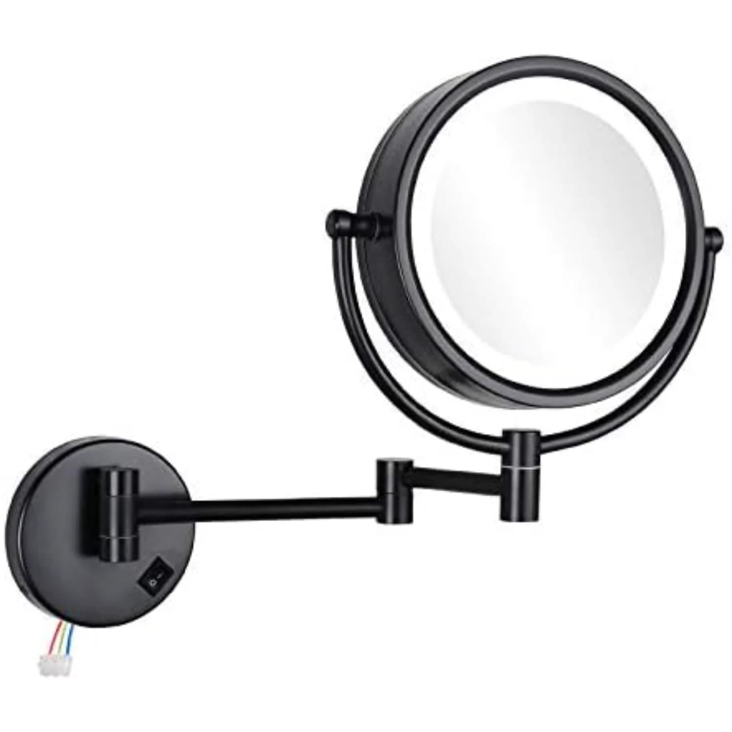 Specchio per trucco cablato montato con luci LED a 3 toni Specchio ingranditore 10x per bagno camera da letto 13