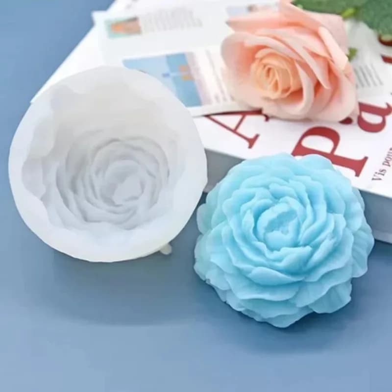 Silicone 3D Large Peony Candle Mold Handmade Creative DIY Flower Aromatherapy Plaster Resin Soap Making Supplies Home Gifts