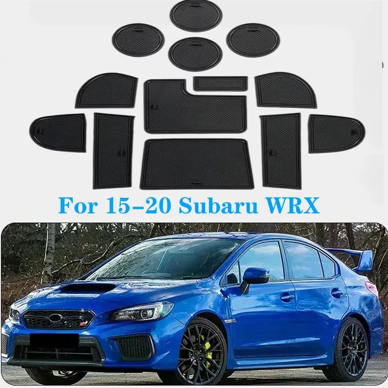 CAR door slot pad for 15-20 Subaru WRX interior modifications, anti slip mats, automotive parts, center console dust mats