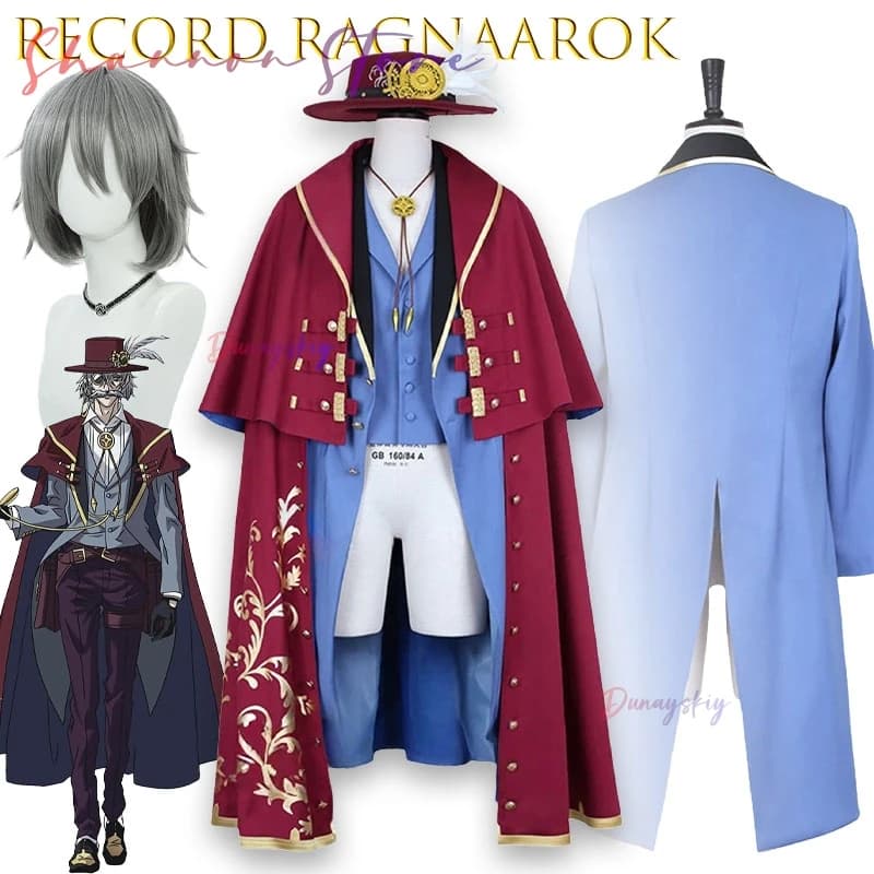 Jack The Ripper From Records Of Ragnarock Jack The Ripper CosplayMantello di Halloween Cappello di dimensioni personalizzate Festa blu