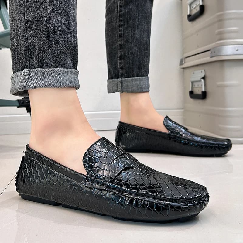 Mocassini Casual da Uomo Taglie Forti con Suola Morbida, Scarpe da Guida Comode, Scarpe Singole, Scarpe da Commercio Estero, Mocassini da Uomo