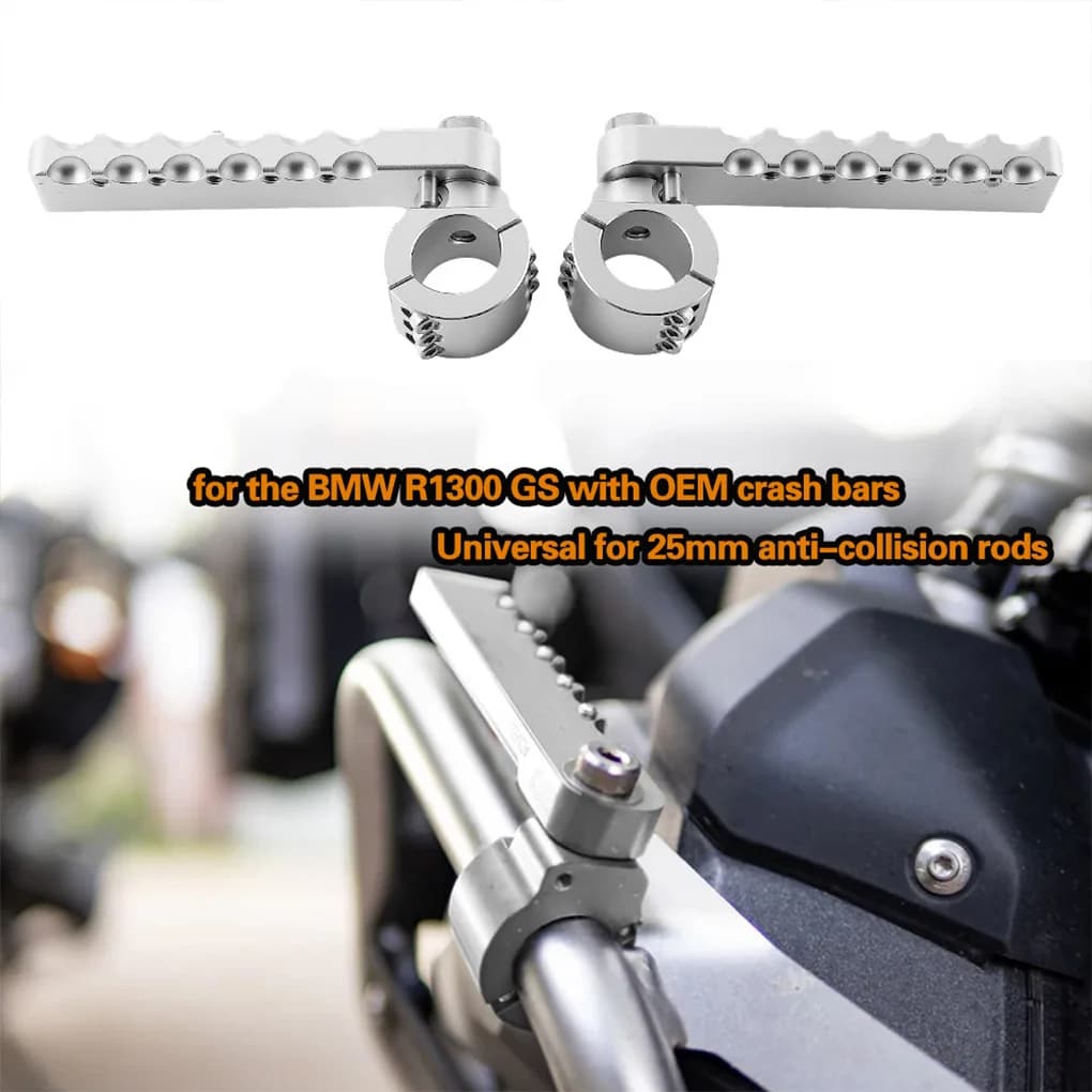 Pedane Retrattili per Moto, Design Pieghevole, Costruzione in Alluminio Resistente, Presa Migliorata per R1300GS Adventure