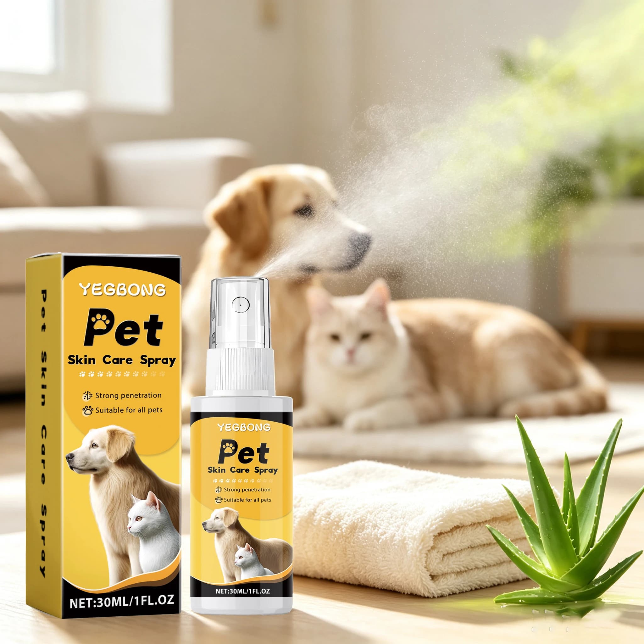 30ML Pet Skin Care Spray Herbal Formula Nourishing Skin Soothing Redness Effective Relief Itching Non-irritating Pet Care Spray