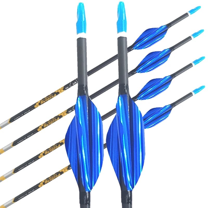 Frecce in Carbonio Puro ID4.2mm 30 Pollici Spine350/400/500/600/700/800/900 per Tiro con l'Arco, Caccia e Tiro con Arco Compound/Recurve