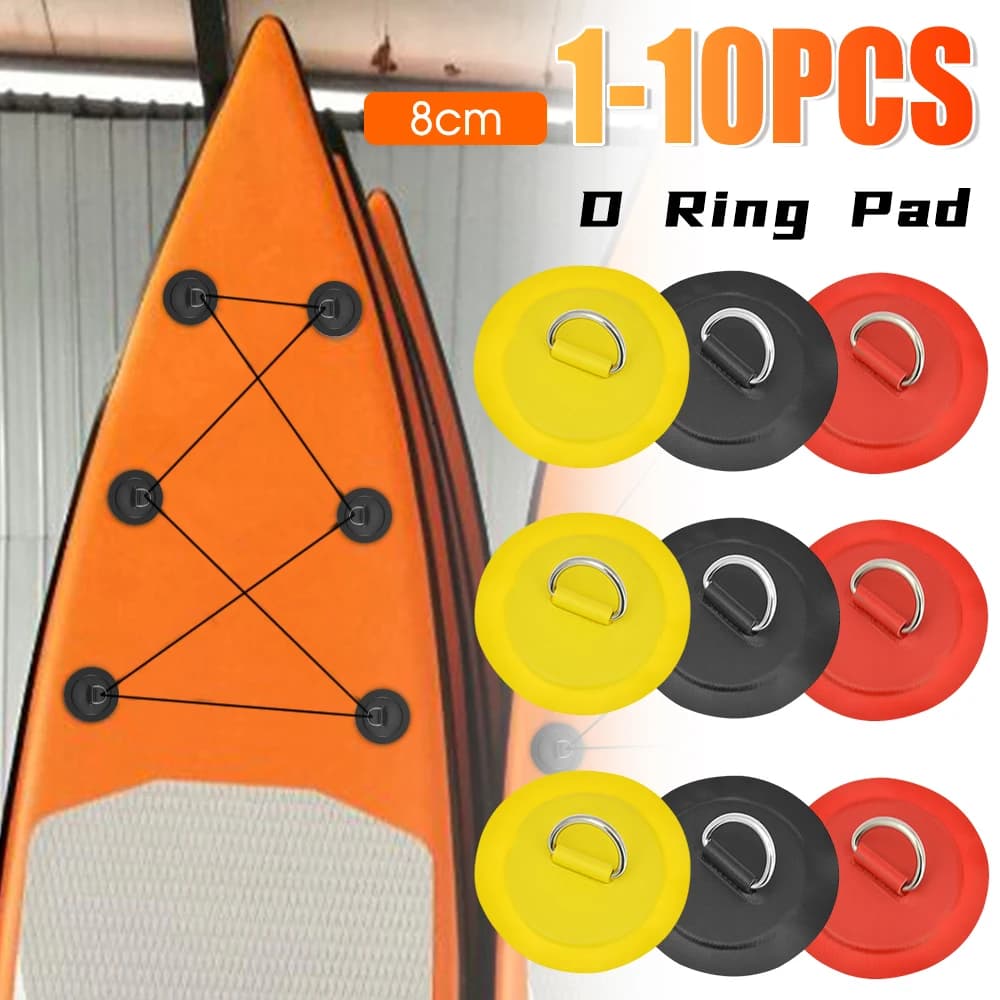 8cm D-Ring Patch Stand Up Paddle Ring Patch Round Shape D-Ring PVC Patch Seawater for Inflatable Boat Kayak