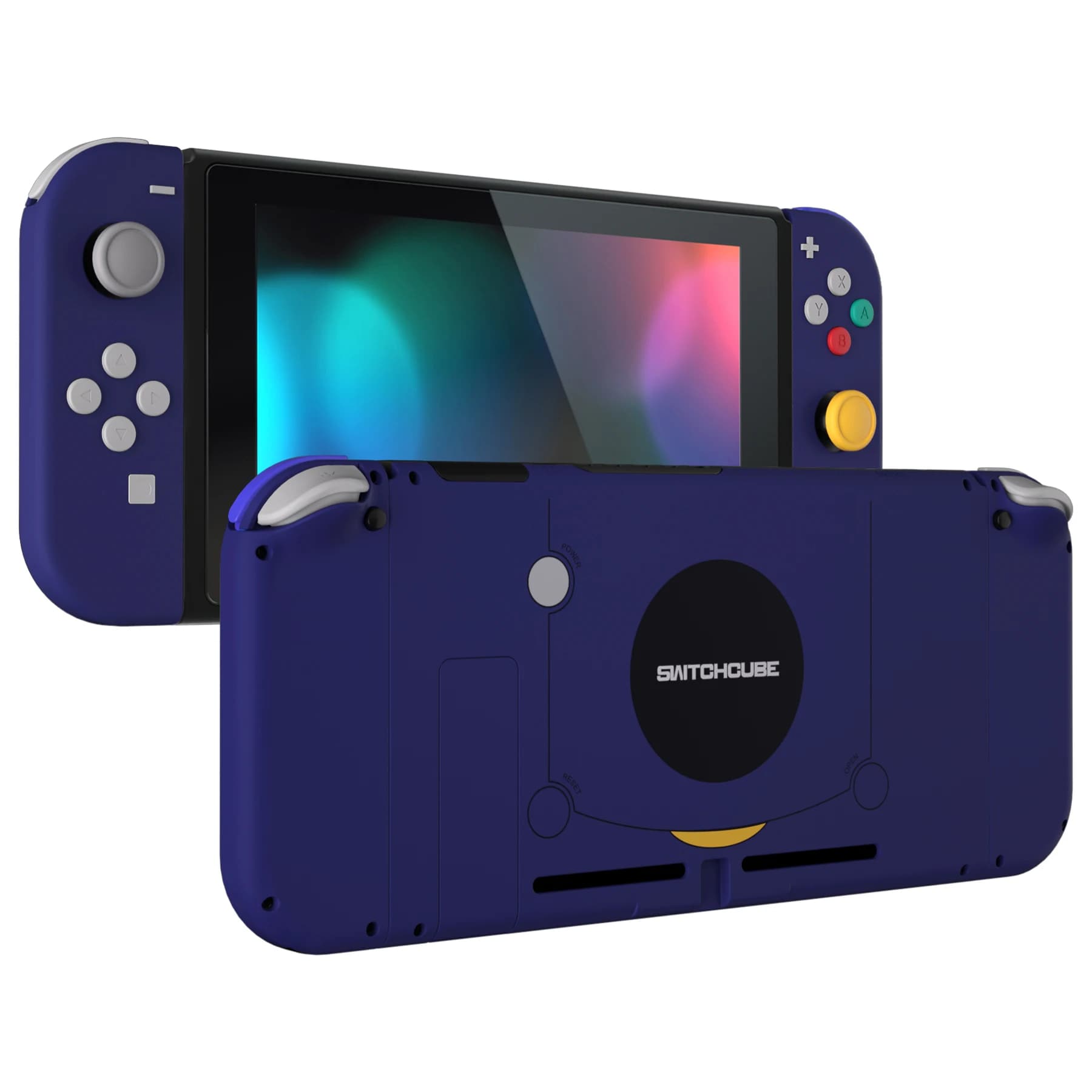 eXtremeRate Console Piastra Posteriore Custodia Controller Shell con Pulsante Set Completo per Nintendo Switch - Stile SwitchCube Classico