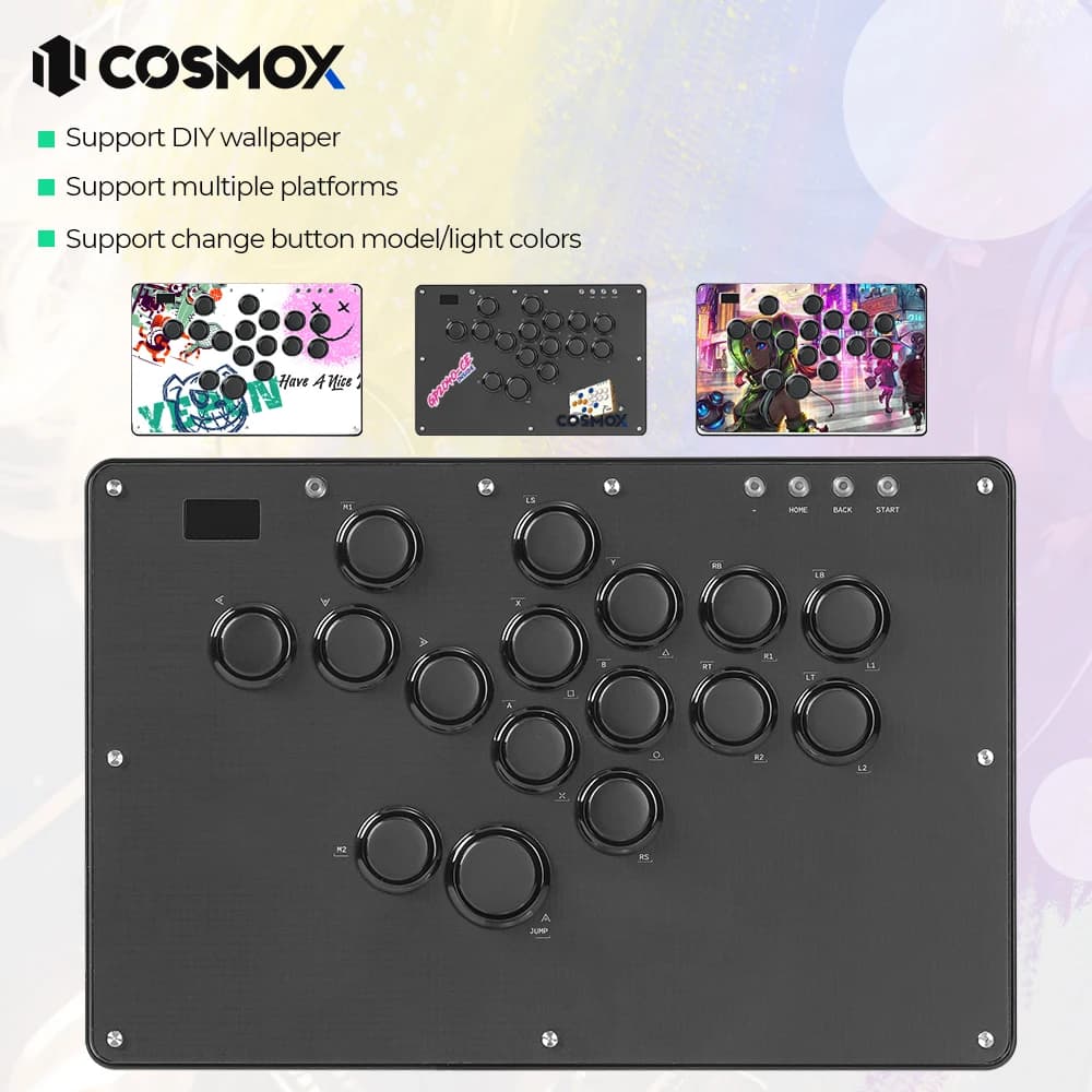 Haute42-COSMOX leverless controller keyboard for PC/PS3/PS4/PS5 Switch Steam Fighting Gaming Joystick DIY wallpaper support