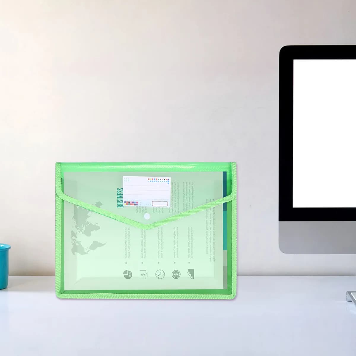 Cartella portadocumenti impermeabile A4 da 3 pezzi, organizer per documenti in PVC trasparente per ufficio, scuola, cancelleria, organizer per buste