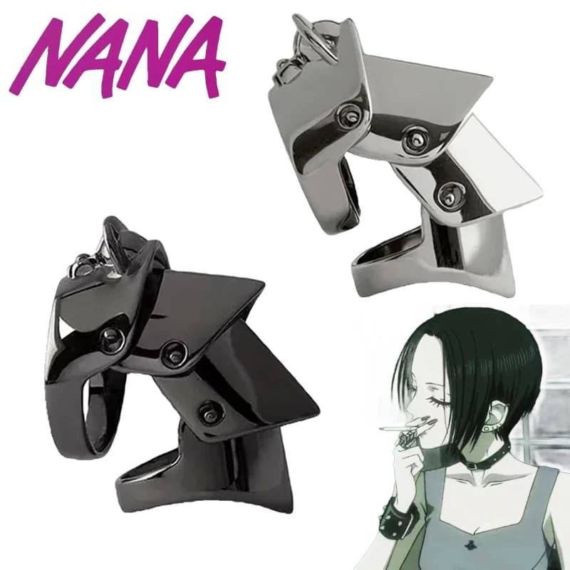 Anello Cosplay Anime NANA Oosaki Nana, Anelli Punk Unisex in Metallo a Forma di Armatura, Accessori Gioielli Hip-Hop, Regalo