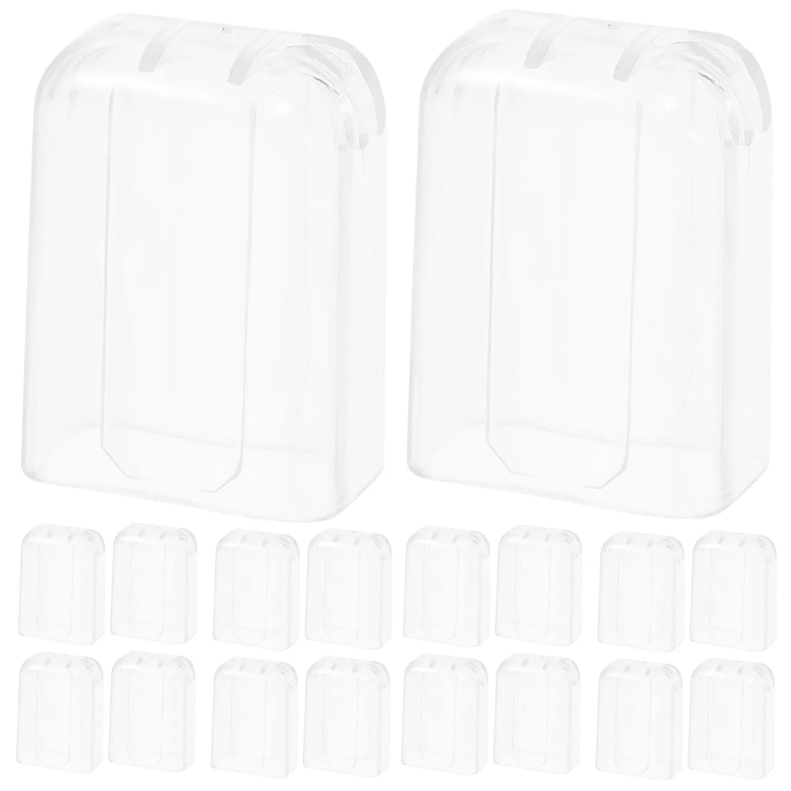 20 Pieces Protective Hoods for Electric Brushes, Transparent Dust Covers, Reusable Protection, Travel Set