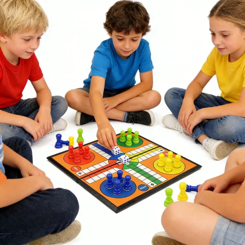 Portable Ludo Chess Backgammon Game Set Party Games Foldable Board Travel Family Kids Party Toys Interactive Board Game Strategy