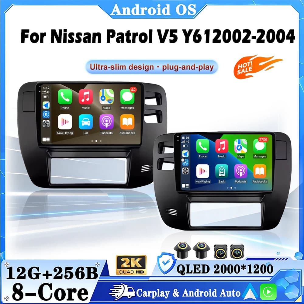 9 inch For Nissan Patrol V5 Y612002-2004 Android16 Auto Car Radio Wireless Carplay GPS Navigation Screen Stereo Video tools BT
