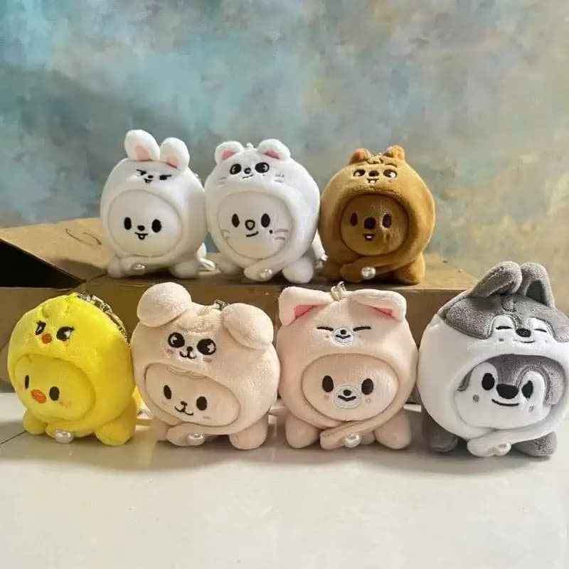SKZOO Nuovo Peluche Portachiavi Cappello Indossare Bambola Del Fumetto Stray Kids Felix HyunJin Bambola Indietro Imballaggio Regalo Dei Gioielli