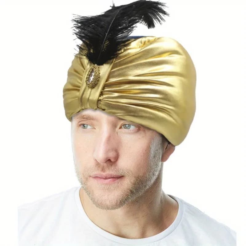 Indian hat bright color hot gold Halloween National feather hat European and American Baotu Hat funny Arabic Hat