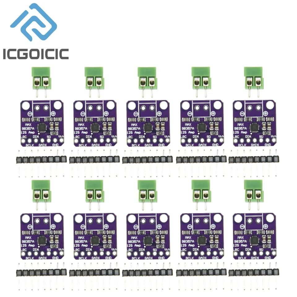 1-10 pcs Max98357 I2S 3 W Class D Amplifier Breakout Interface Module Decryptor Dac Audio Card Without Filter For Raspberry Pi Esp32