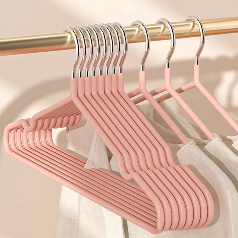 10 Pezzi Grucce Metalliche Antiscivolo Senza Segni, Robuste per Pantaloni e Cappotti, per Abbigliamento Pesante, Organizzazione Armadio Domestico
