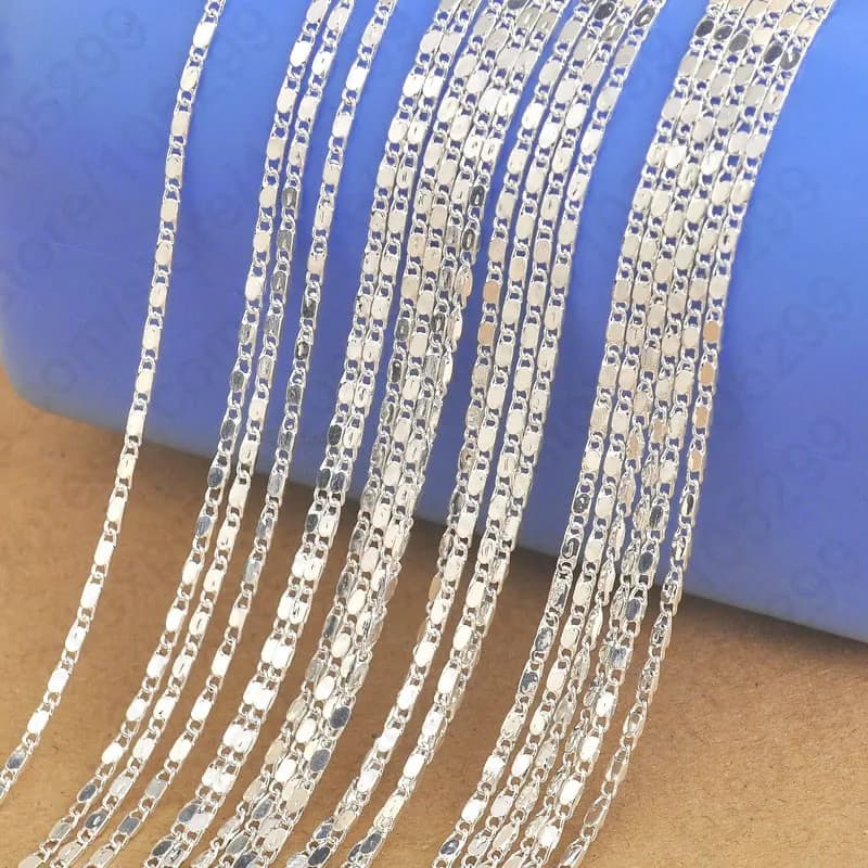 Commercio all'ingrosso 10PC 16 ''-30 '' 925 Sterling Silver Needle S Collana a catena con fermagli a moschettone per pendente Accessori gioielli fai da te