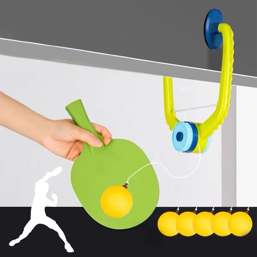 Ping Pong Suspended Set Portable Ping Pong Game with Adjustable Door With Rack And Balls Ping Pong Trainer