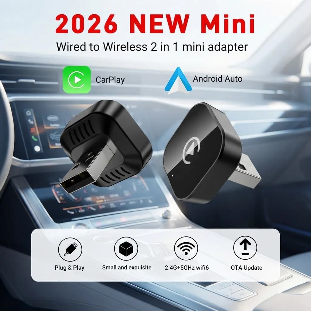 New Wireless CarPlay Android Auto Adapter Smart Mini Box Plug And Play USB Dongle Universal For VW Toyota Nissan Honda Ford Benz