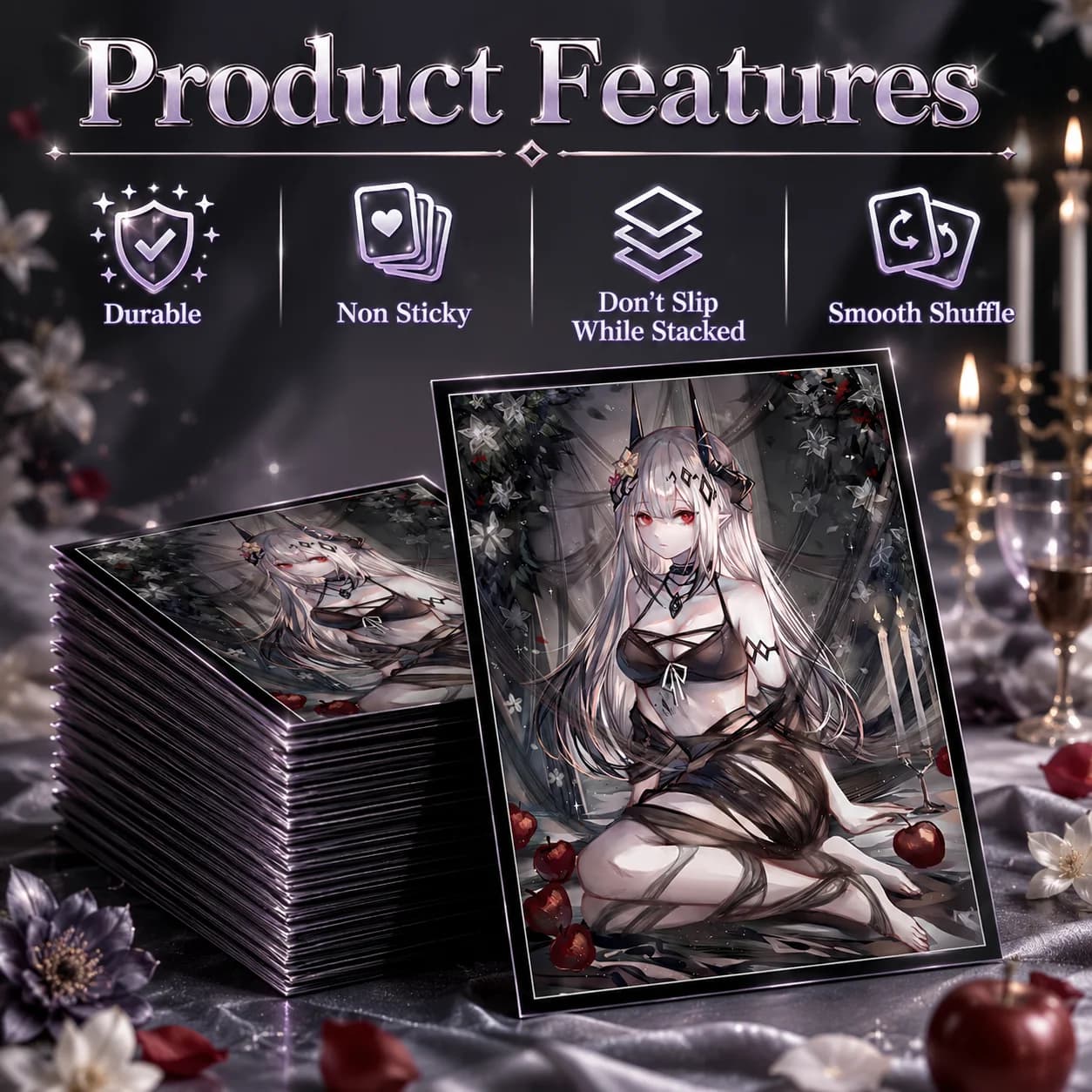 120PCS 67X92mm Standard Size MTG Sleeves Glossy Art Anime Card Sleeves for PTCG/PKM/TCG Board Game Trading Card Protector