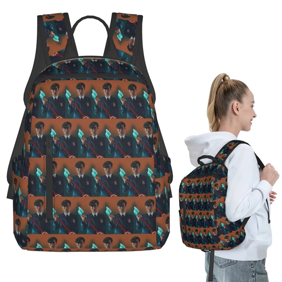 Zaino Scolastico per Studenti, Borsa per Libri, Borsa per Computer, Borsa a Tracolla per Uomini e Donne