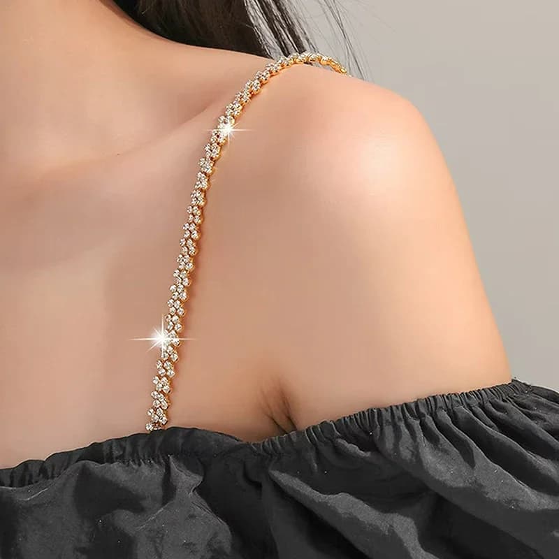 Spalline in metallo Spalline per biancheria intima in cristallo Spalline per reggiseno antiscivolo Sexy invisibile per donna fresca per la decorazione