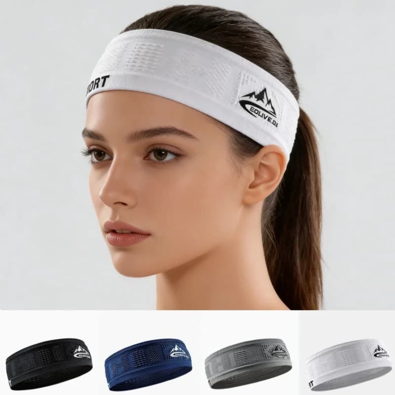 Stretch Breathable Mesh Sports Running Headband Sweatband Lightweight Anti Slip Band Men Women Absorb Sweat Fitness Head Belt