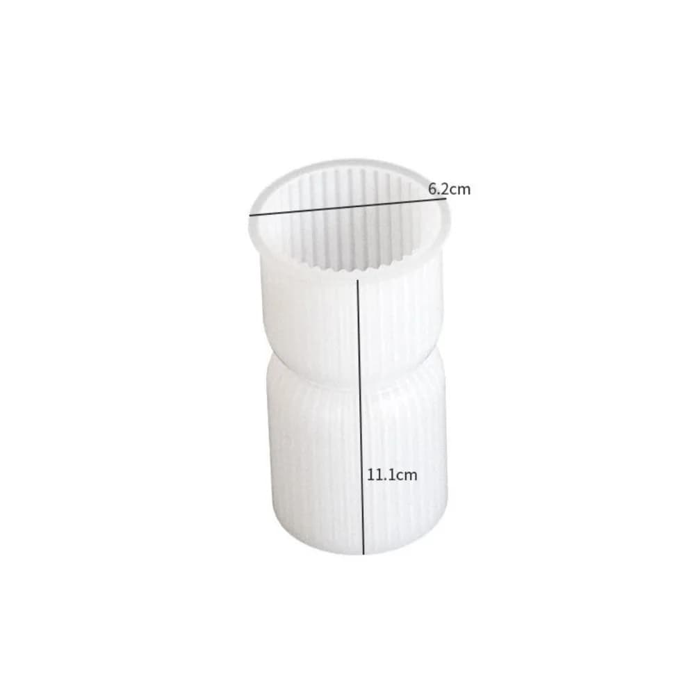 Pinstripe Pillar Stripe Cylindrical Candle Mold Silicone 3D Candle Mould Flat Top Geometry Columnar Mold Candle Making