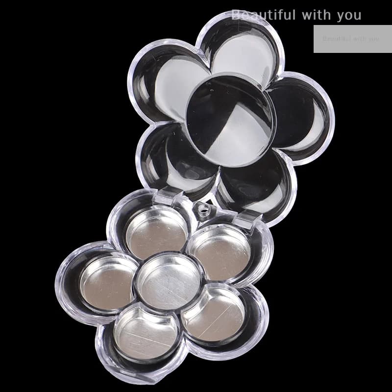 Cosmetic packing Palettes with empty petals design, umbrella, lipstick, storage box