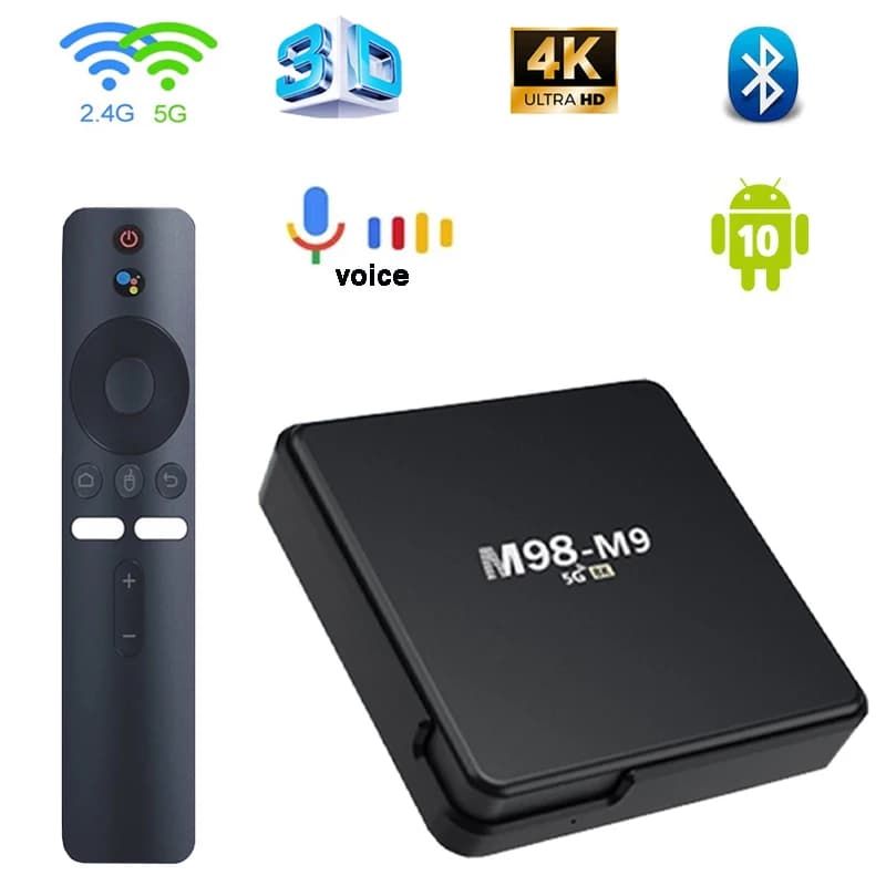 M98 M9 ATV Smart Android TV Box Android 10.0 2GB 16GB 4G 5G Dual Wi Fi HD 4K BT 5.0 Lettore multimediale Allwinner H313 Quad Core TV Box