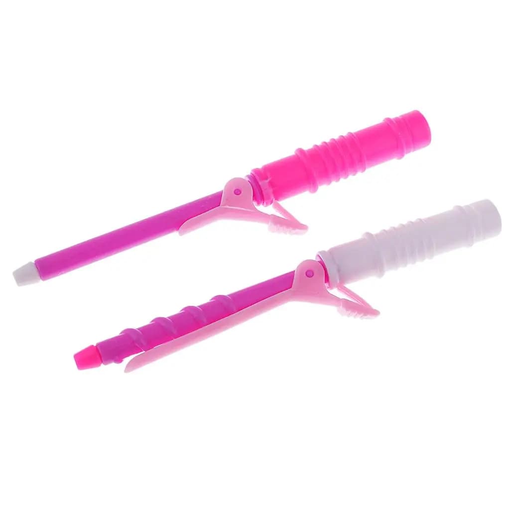 Hairstylist Kit for Dolls, Set with Iron Hairs, Mirror and Combs, Mini Multicolor Plastic Accessories for Doll House 1:6
