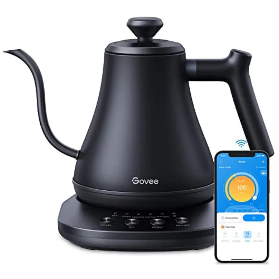 Bollitore Elettrico Smart WiFi con Temperatura Variabile, Bollitore a Collo d'Oca per Infusi e Tè, Controllo Alexa, Riscaldamento Rapido 1200W