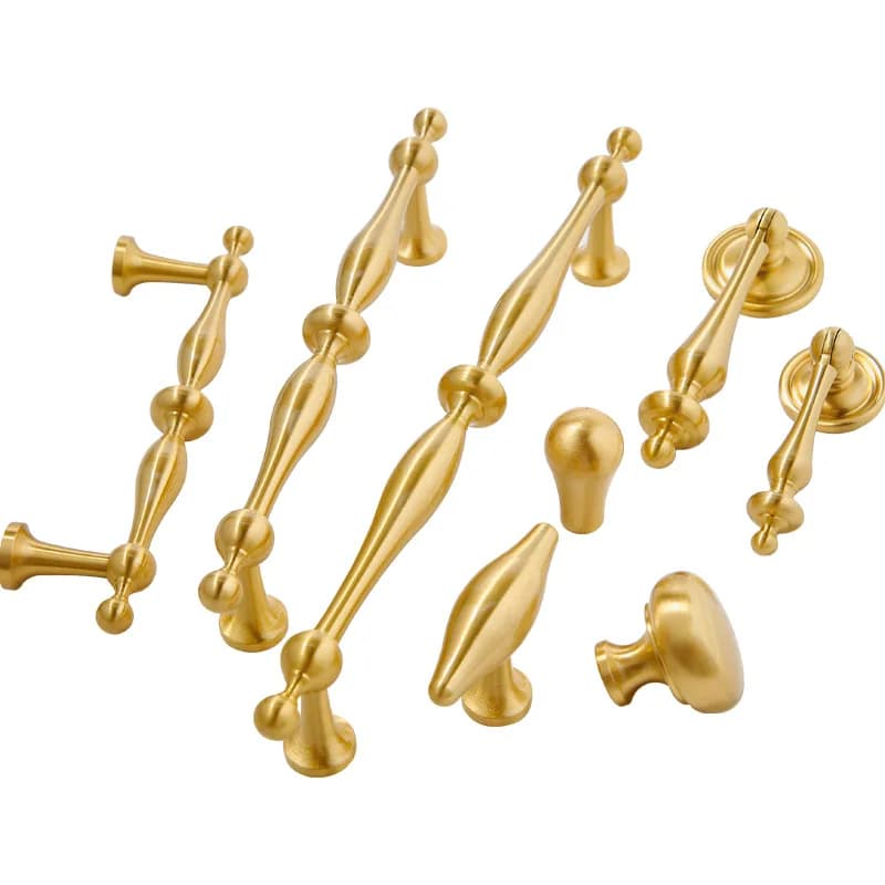 Maniglia in Ottone Francese per Ante di Armadi e Cassetti, Design Moderno e Semplice, Hardware di Lusso per Guardaroba Europeo, Maniglia Dorata per Porte in Legno