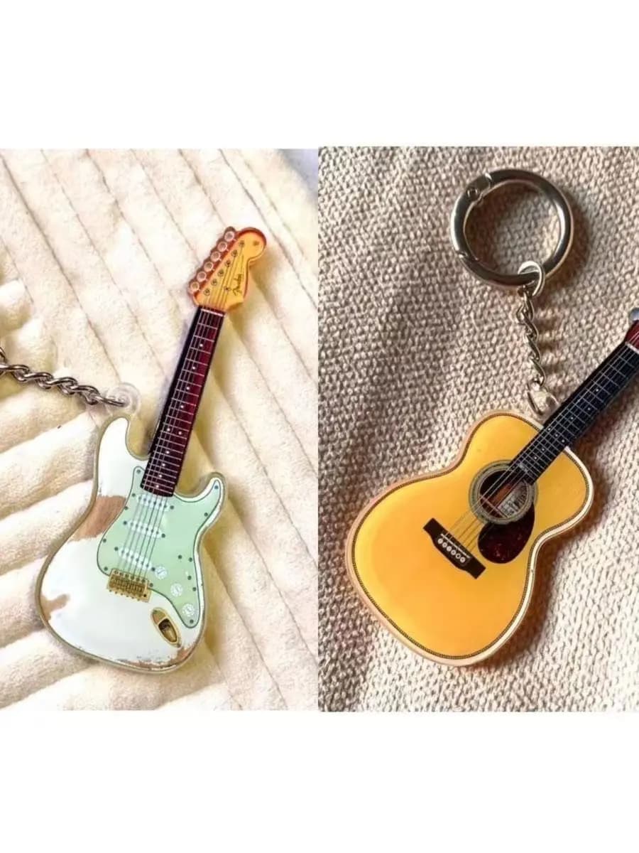 Portachiavi Creativo a Forma di Chitarra e Violino in Acrilico, Regalo per Migliore Amico, Decorazione per Zaino Scolastico, Strumento Musicale