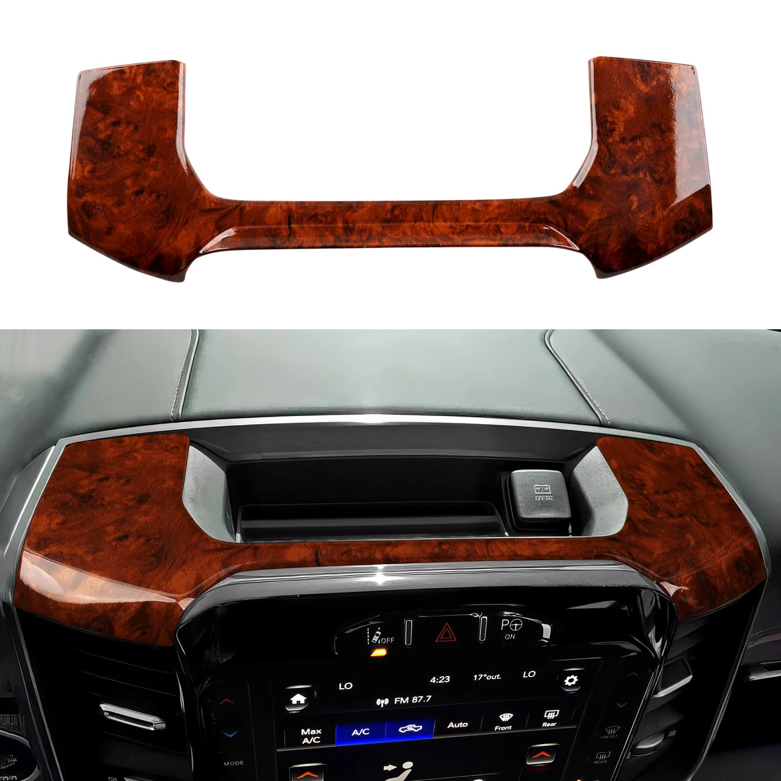Per Dodge RAM 1500 2500 3500 2019-2026, pannello di navigazione da 12 pollici per console centrale auto, adesivo interno effetto legno, accessori in ABS.