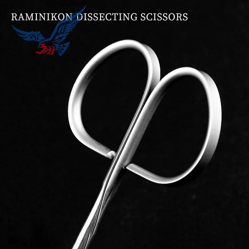 Longminikon twist handle separation anatomical scissors curved tip with teeth plastic beauty double eyelid stitches express fine