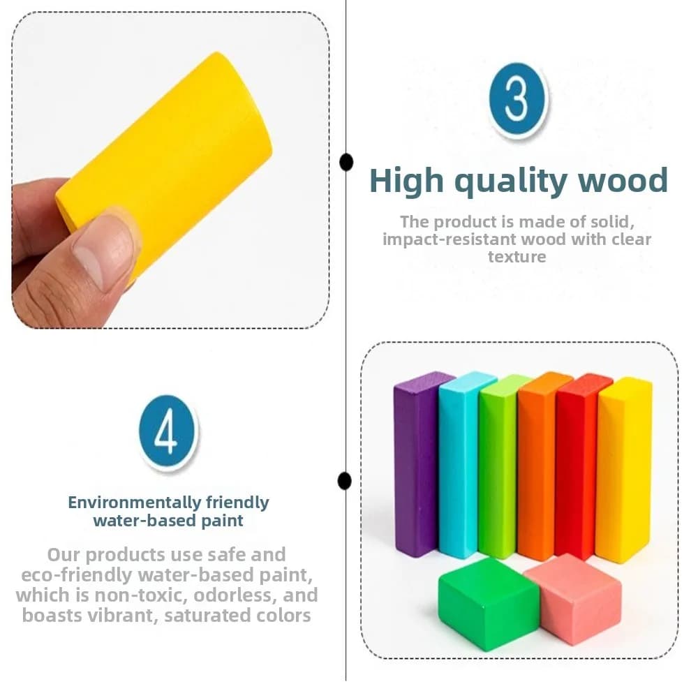 40 PZ/SET Blocchi di Costruzione In Legno Colorati In Legno con Sacchetto di Immagazzinaggio Primi Giocattoli Educativi Apprendimento Sensoriale 3D Blocchi Impilabili