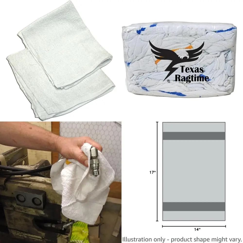 Panni Bianchi Resistenti da 8 Libbre per Pulizia, Tintura e Uso Ristorazione - Panni Multiuso 14 x 17