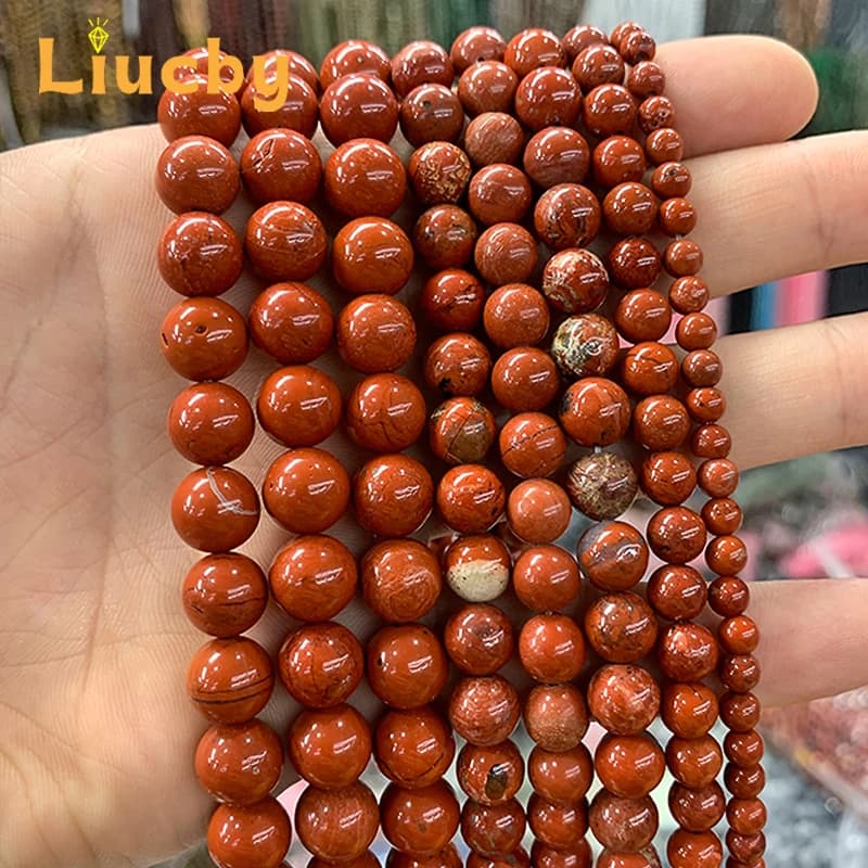 Pietra naturale Redstone perline fatte a mano bracciali donna fai da te cordoncino tradizionale per la creazione di gioielli 4/6/8/10/12mm 15 "all'ingrosso