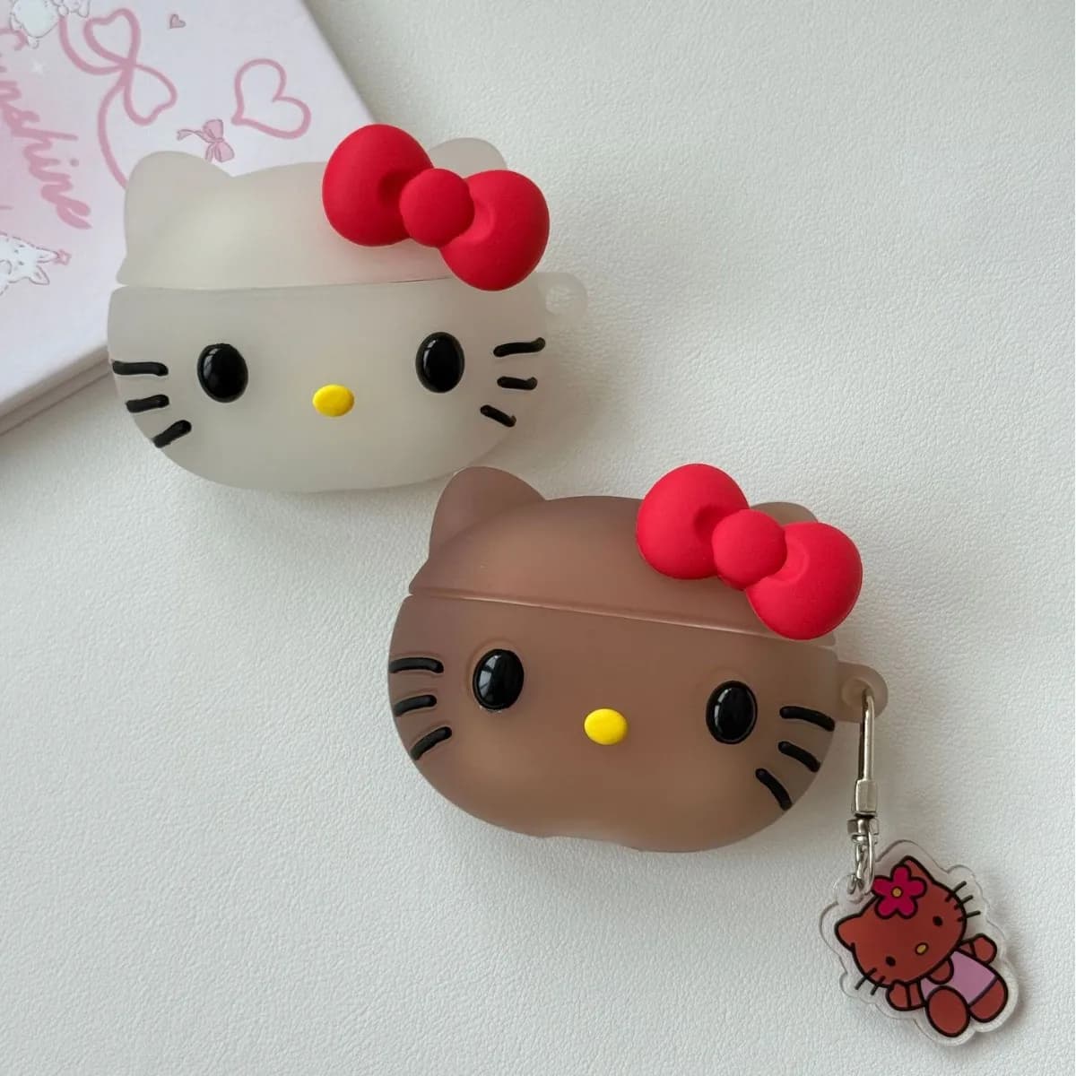 （Color Change in Sunlight）For Airpods Pro 3 Case,3D Hello Kitty Earphone Silicone Cover For Airpods 4 3 2 1 Case Funda