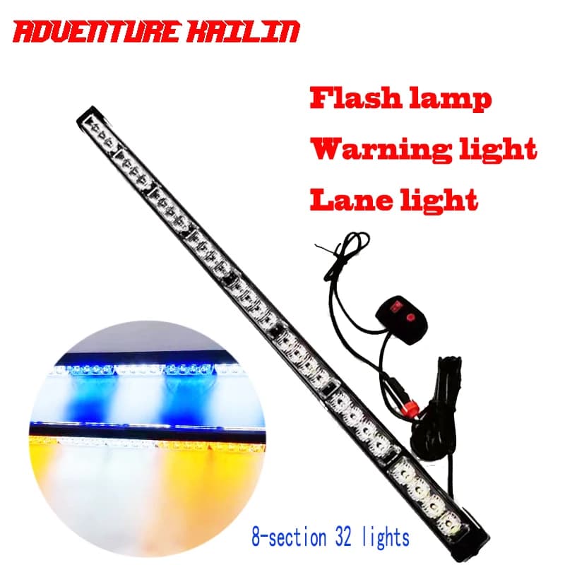 8-Section LED Flash Stick Strobe Light Bar for Automotive Car Barrier Cleaning Chief Superintendent Strip Lights
