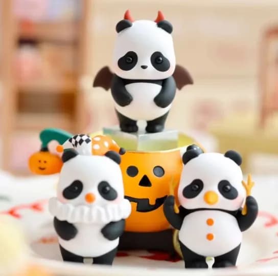 Mini Panda Themed Blind Box Cute PVC Figure Collectible Toy Kawaii Bag Charm Desk Ornament Viral Trending Toy Gift