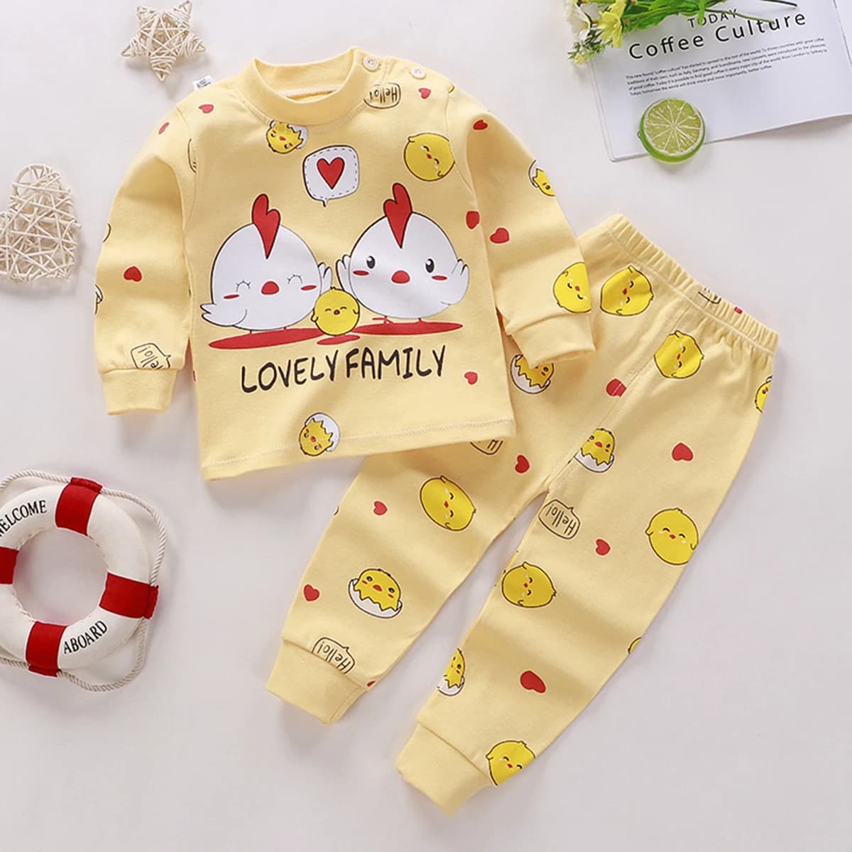 Set di abbigliamento per bambini primavera autunno Set di indumenti da notte per ragazzi Set di pigiami per bambini Pigiami di cotone per neonate