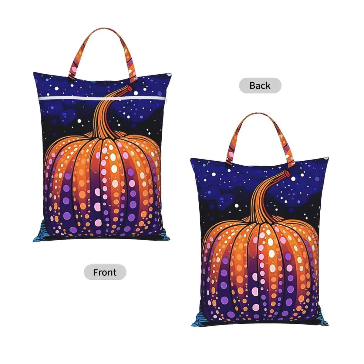 Yayoi Kusama Polka Pumpkin Travel Laundry Bag Waterproof Reusable Dirty Clothes Pouch Gym Yoga Camping Washing Basket