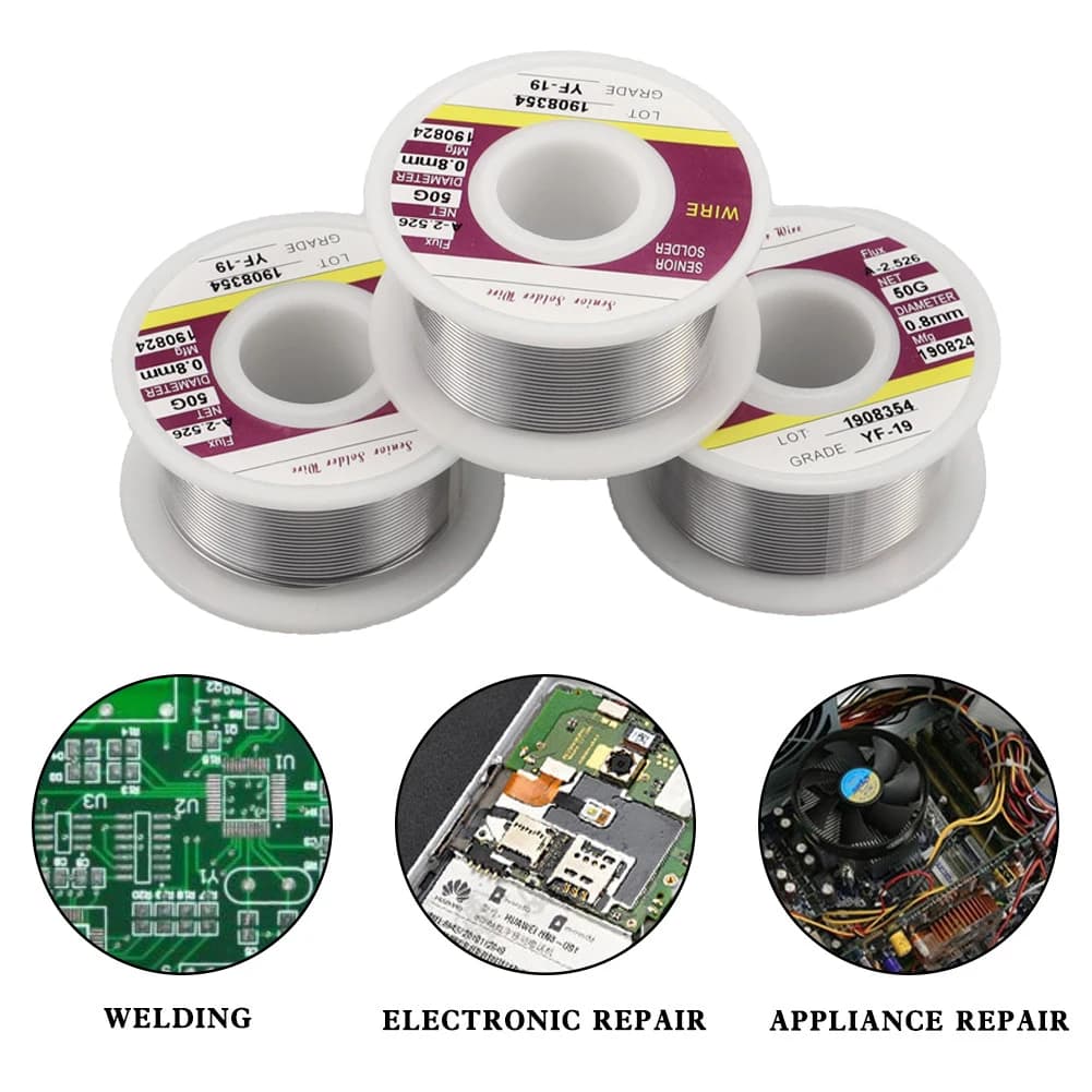 50/100G Tin Wire Soldering Wire with Flux Melt Rosin Core Solder Roll No-clean Electrical Repair Solder for Soldering 0.8/1.0mm
