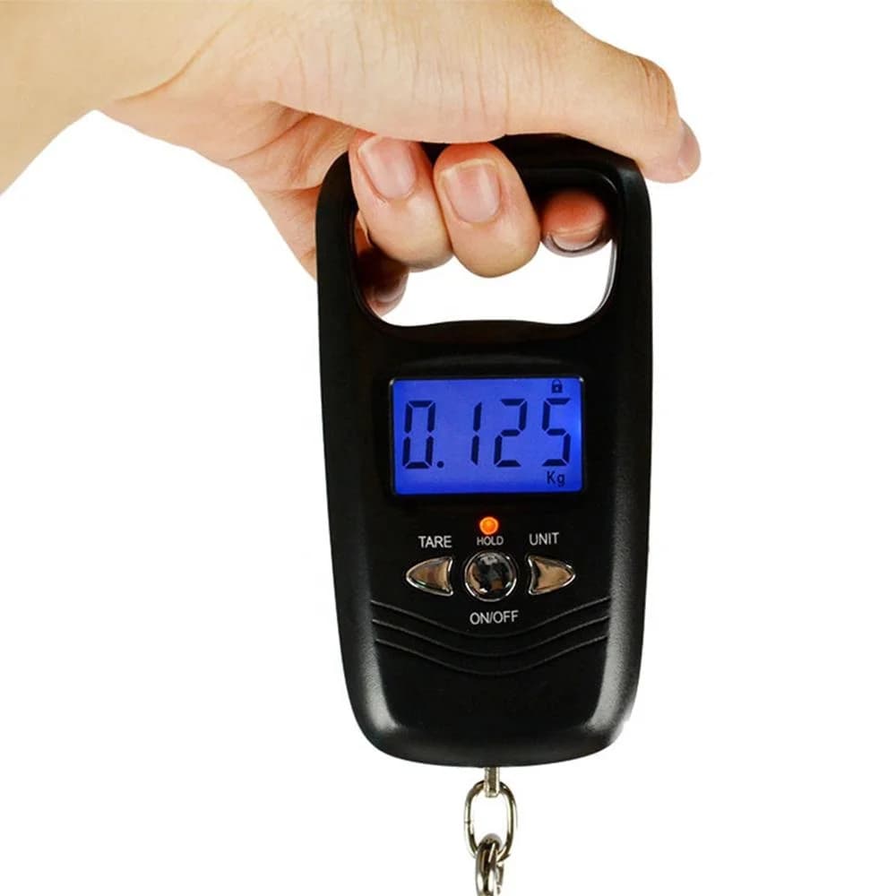 Bilancia Digitale Portatile a Gancio per Pesca e Bagagli, Mini Bilancia Elettronica LCD da 50kg