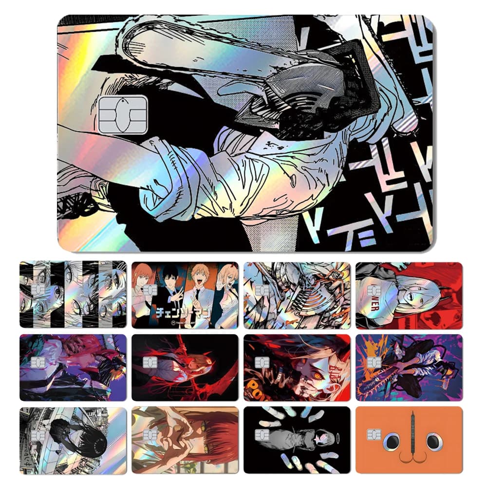 Magic Shark Cool Anime Cool Holographic Laser Shinny Film Skin Sticker Cover for Bank Credit Debit Card