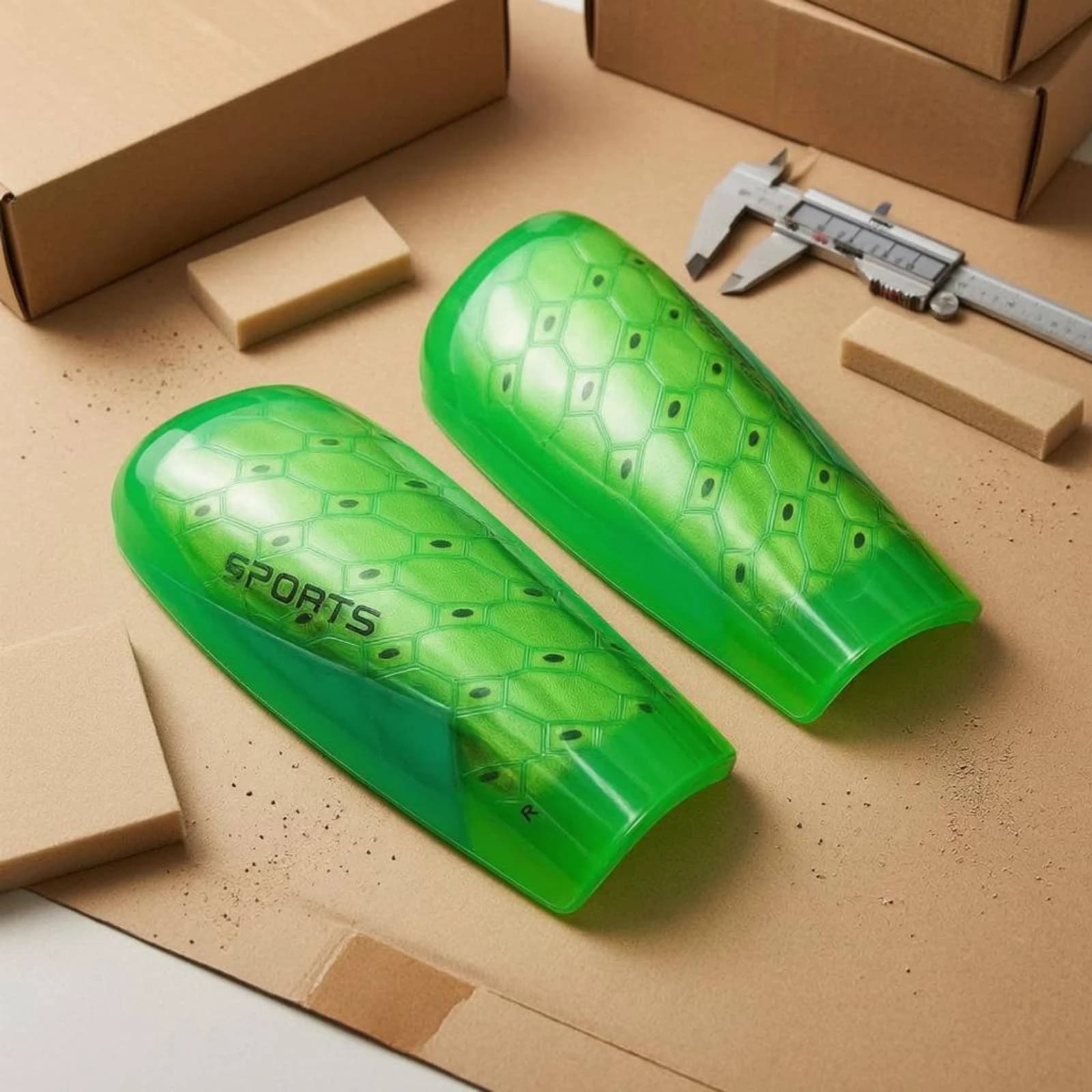Soccer Shin Guards Translucent Shell Football Shin Guards Leg Guard Breathable Safeguarding Pad Secure Fit