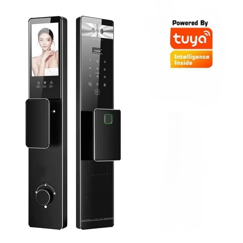 WiFi Lock Tuya APP Waterproof Smart Password Door Security Fingerprint Face Recognition Memory Card Cloud Grade C